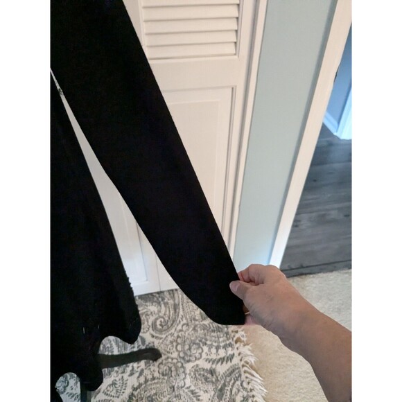 Vtg Liz Claiborne Wool Dress Women's L 90s A-line Black Beaded Chic Swing Y2K - Picture 10 of 16